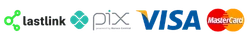 Meios de pagamento: Pix, Visa e Mastercard